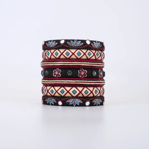 Kaushika Mini Ajrak Thread Bangles